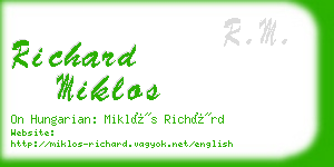 richard miklos business card
