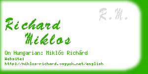 richard miklos business card
